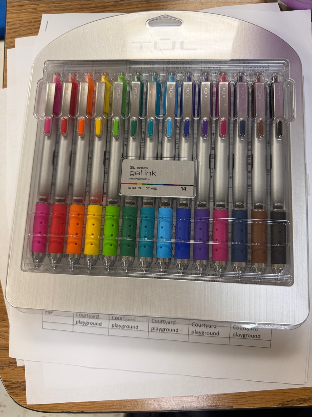 Assorted Color Pen Set - Pink, Orange, Yellow, Green -